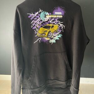 No Boundaries Black Hoodie with Yellow and Purple Graphic
